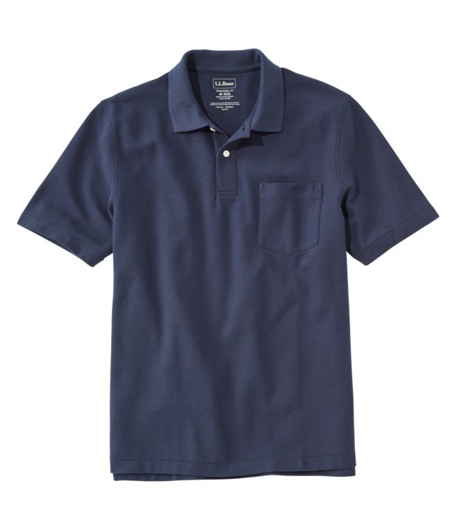 Men's Premium Double L® Polo, Hemmed Short-Sleeve with Pocket