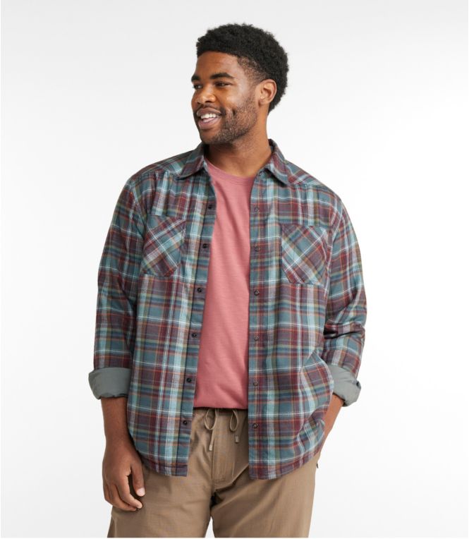 Men's Katahdin Performance Flannel Shirt-Jacket, Hi-Pile Fleece-Lined Plaid