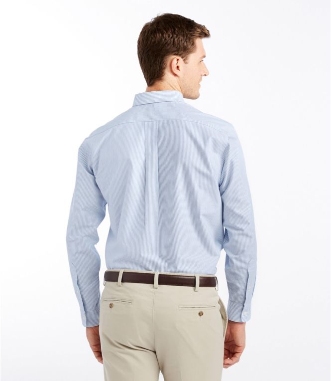 Men's Wrinkle-Free Classic Oxford Cloth Shirt, Traditional Fit University Stripe