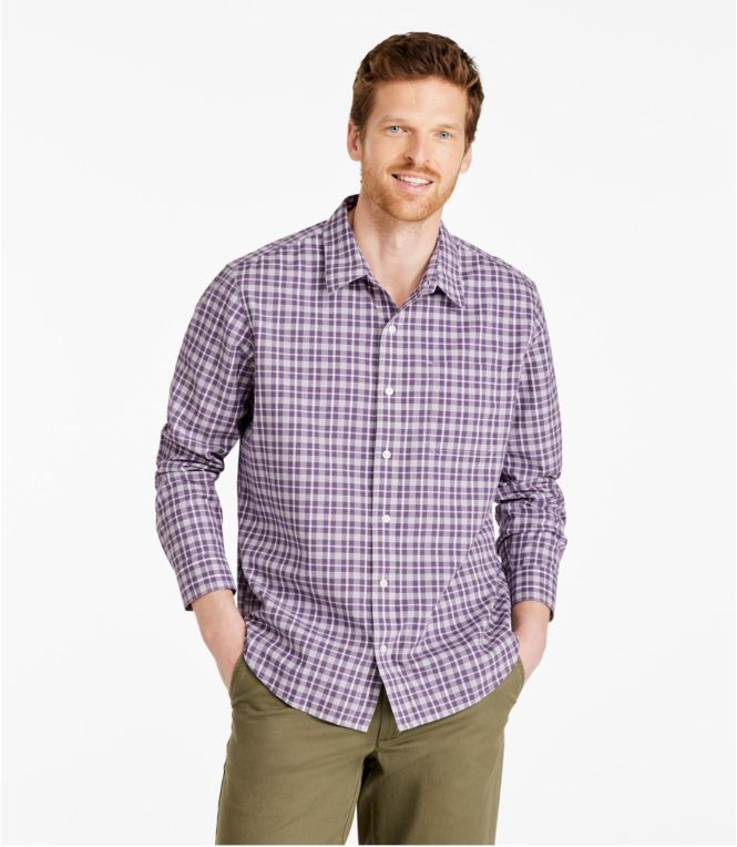 Men's Wrinkle-Free Ultrasoft Brushed Cotton Shirt, Long-Sleeve, Traditional Untucked Fit