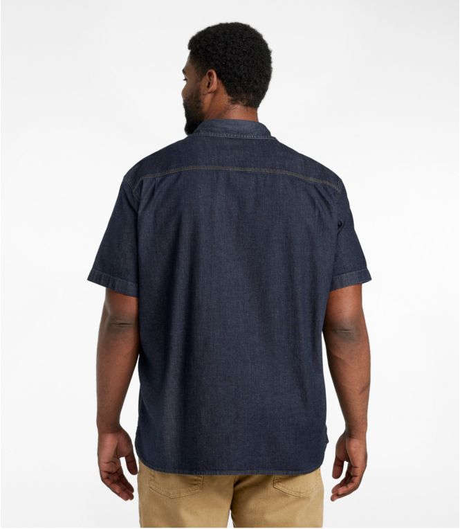 Men's BeanFlex® Denim Shirt, Short-Sleeve, Slightly Fitted Untucked Fit