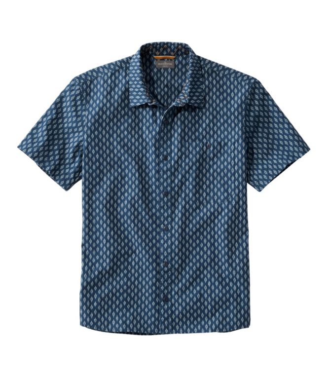 Men's Signature Woven Cotton Shirt, Short-Sleeve, Slim Fit