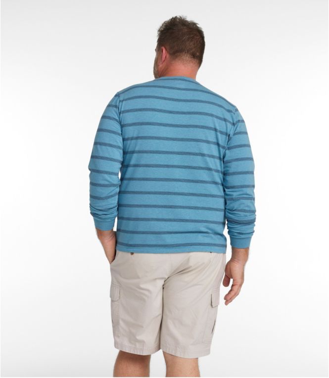 Men's Comfort Stretch Pima Tee Shirt, Long-Sleeve, Stripe
