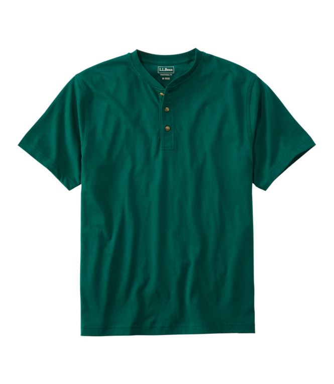 Men's Carefree Unshrinkable Tee, Traditional Fit, Henley