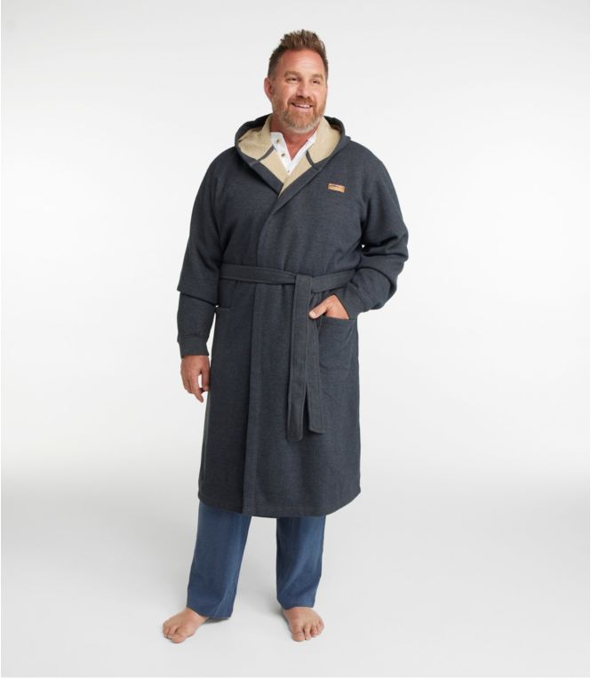 Men's Bonded Waffle Fleece Robe, Hooded