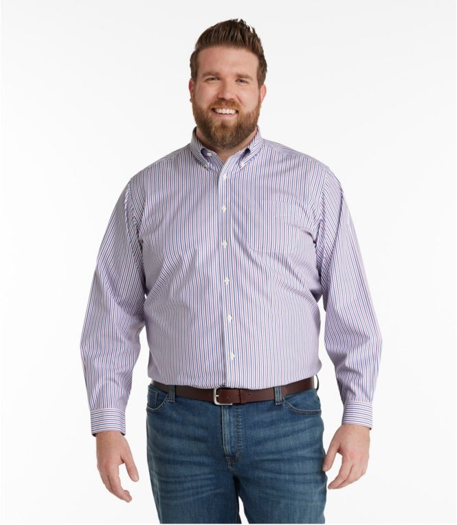 Men's Wrinkle-Free Pinpoint Oxford Cloth Shirt, Traditional Fit Stripe