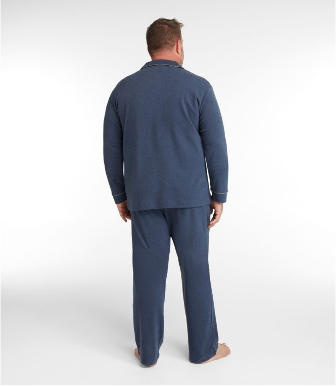 Men's Bean's Cotton Knit Pajamas, Button-Front PJ Set