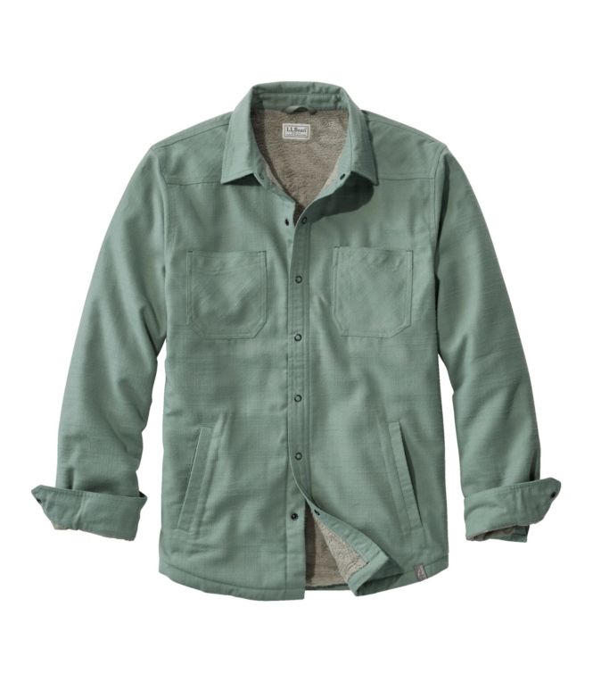 Men's Katahdin Performance Flannel Shirt-Jacket, Hi-Pile Fleece-Lined Solid