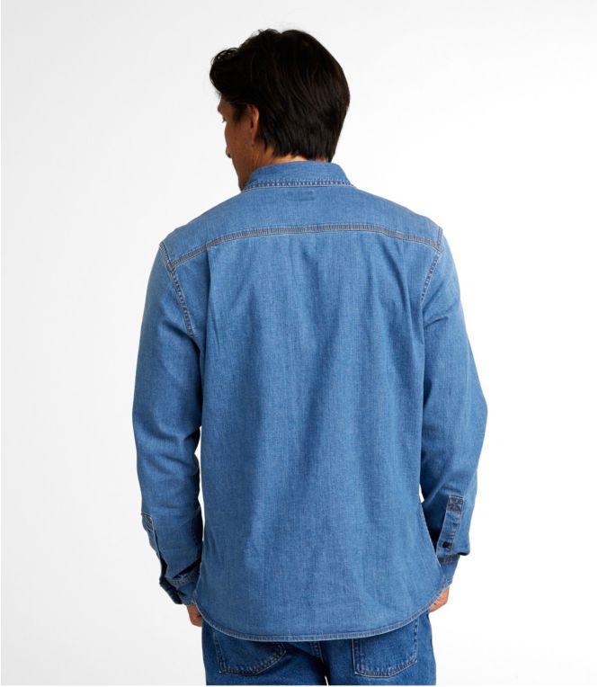 Men's BeanFlex® Denim Shirt, Slightly Fitted Untucked Fit, Long-Sleeve