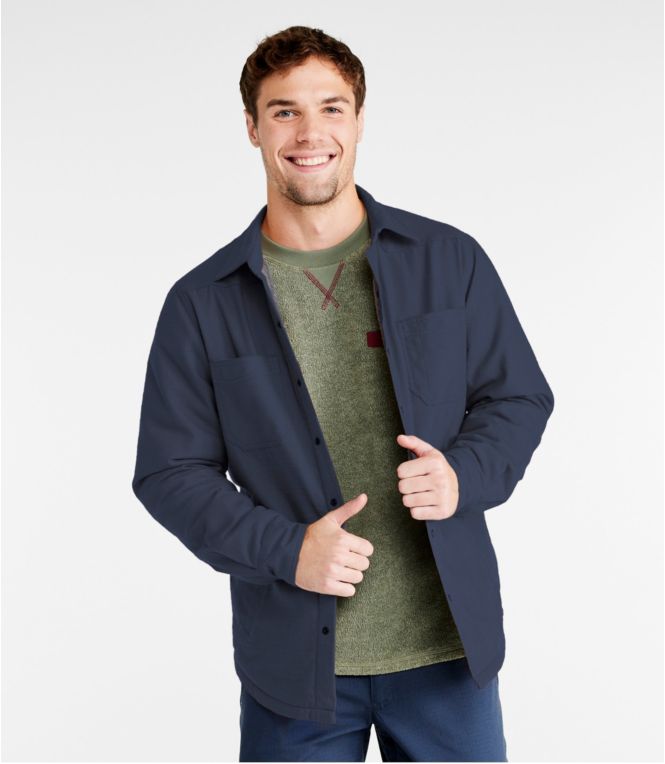 Men's Katahdin Performance Flannel Shirt-Jacket, Hi-Pile Fleece-Lined Solid