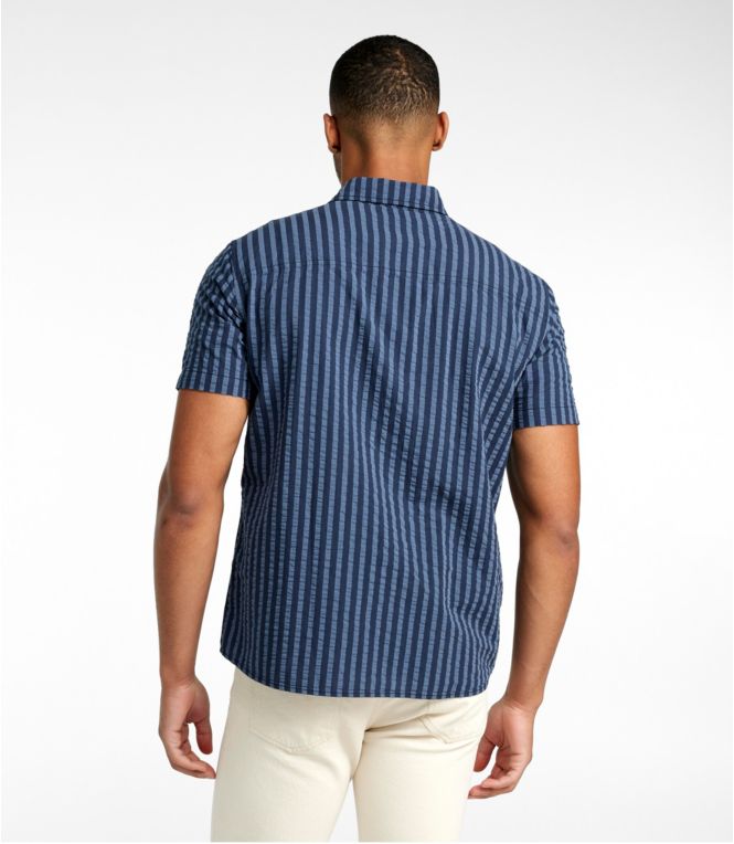 Men's Signature Seersucker Madras Shirt, Short-Sleeve
