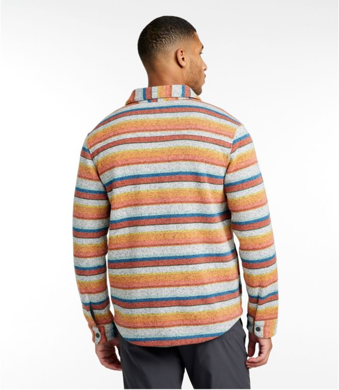 Men's Bean's Sweater Fleece Shirt Jac, Print