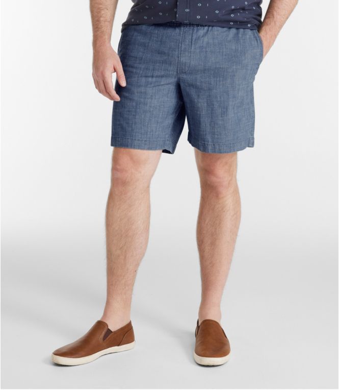 Men's Lakewashed® Stretch Shorts, Pull-On, Chambray, 8