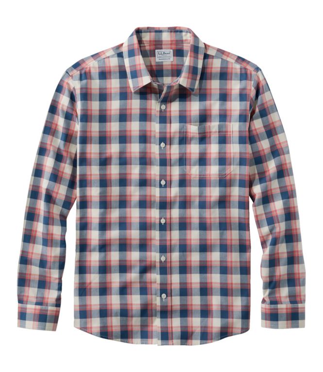 Men's Wrinkle-Free Ultrasoft Brushed Cotton Shirt, Long-Sleeve, Traditional Untucked Fit