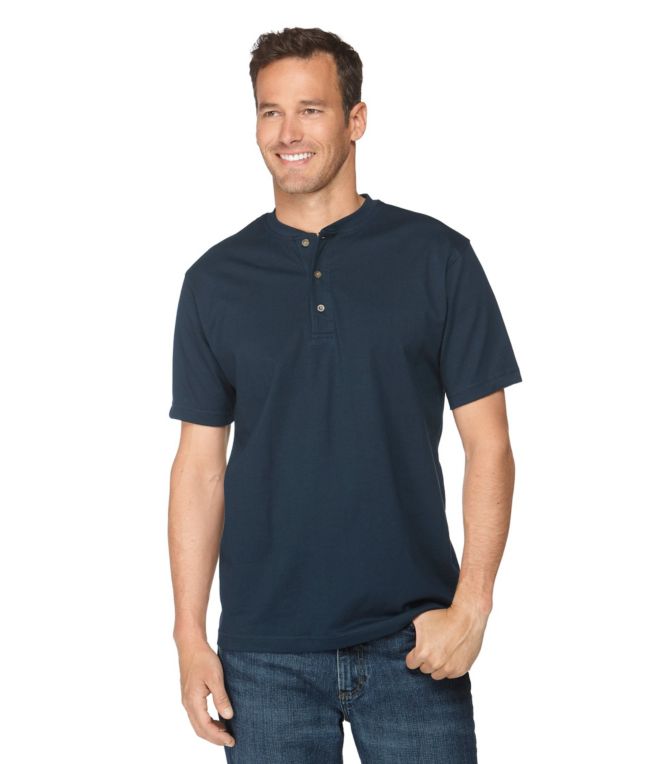 Men's Carefree Unshrinkable Tee, Traditional Fit, Henley