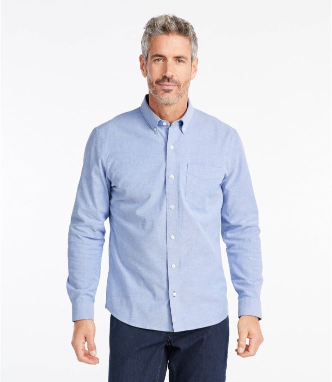 Men's Comfort Stretch Oxford Shirt, Slightly Fitted Untucked Fit