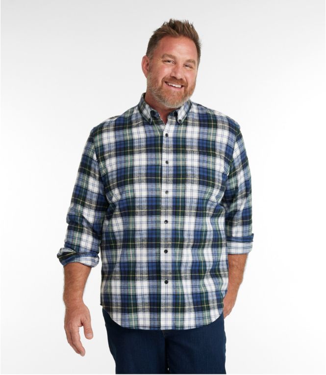 Men's Scotch Plaid Flannel Shirt, Slightly Fitted