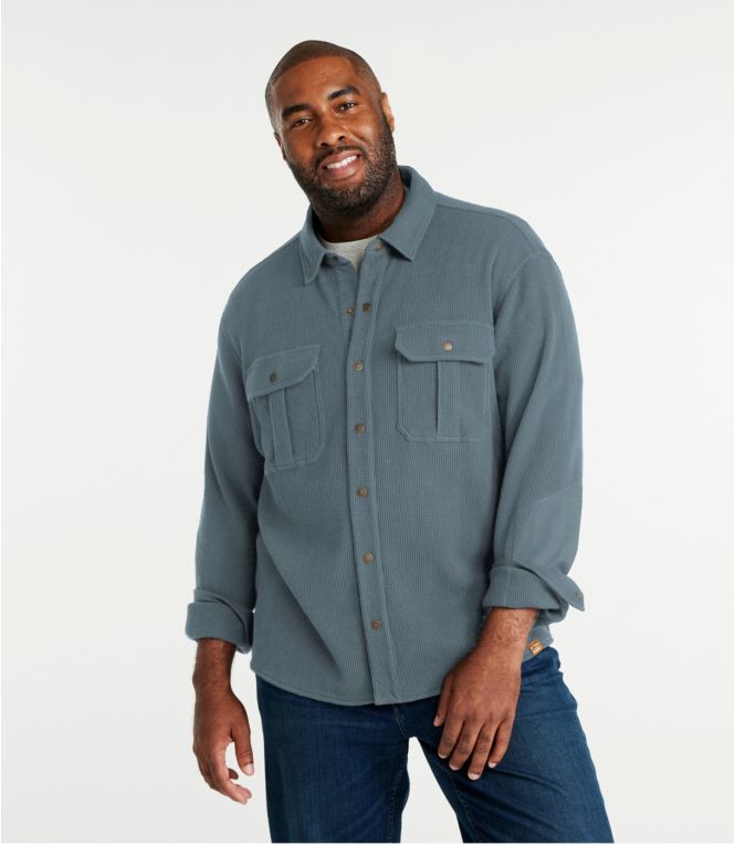 Men's BeanBuilt Waffle Overshirt, Traditional Untucked Fit