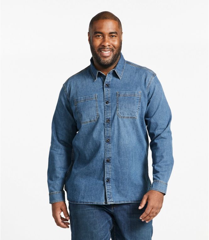 Men's BeanFlex® Denim Shirt, Traditional Untucked Fit