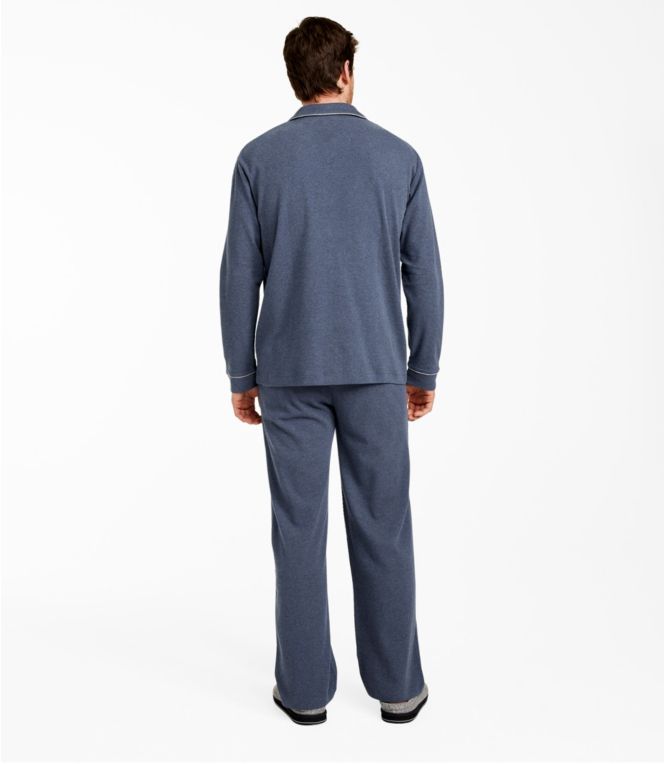 Men's Bean's Cotton Knit Pajamas, Button-Front PJ Set