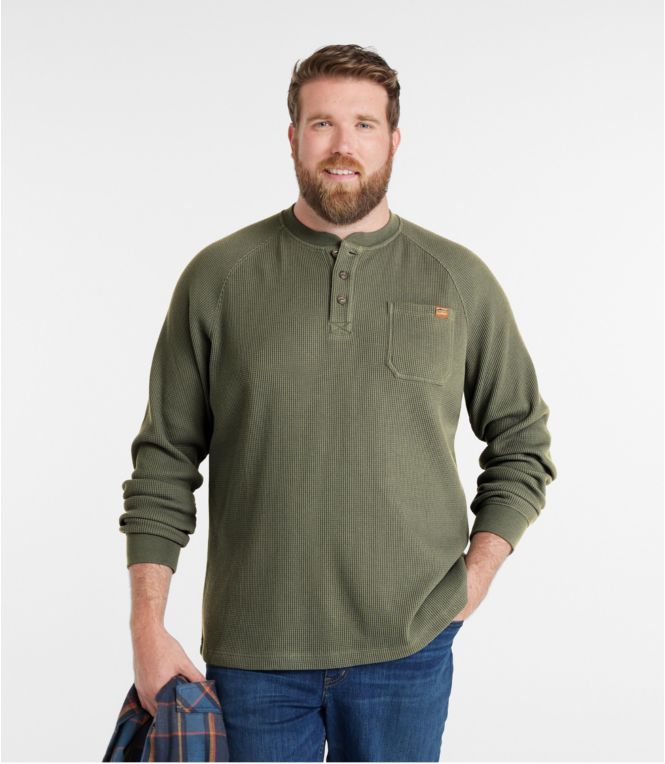 Men's BeanBuilt Waffle Henley, Traditional Untucked Fit