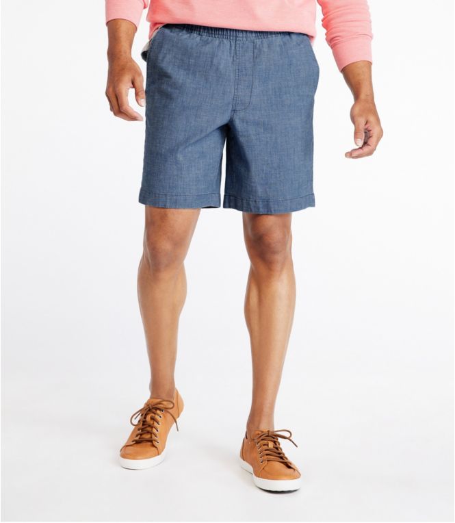 Men's Lakewashed® Stretch Shorts, Pull-On, Chambray, 8