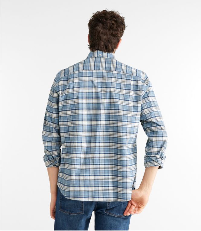 Men's Comfort Stretch Oxford Shirt, Traditional Untucked Fit, Plaid