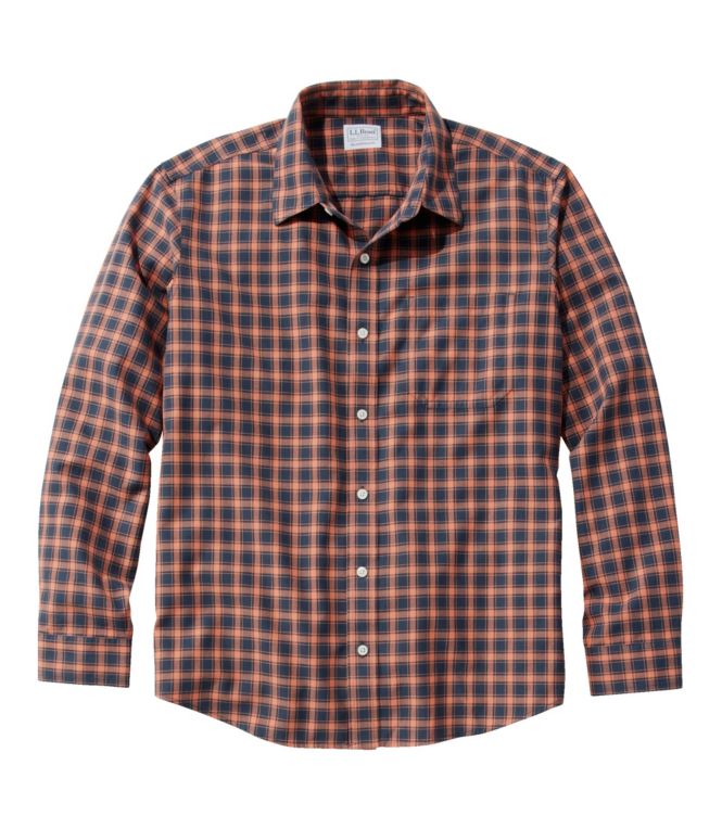 Men's Wrinkle-Free Ultrasoft Brushed Cotton Shirt, Long-Sleeve, Traditional Untucked Fit