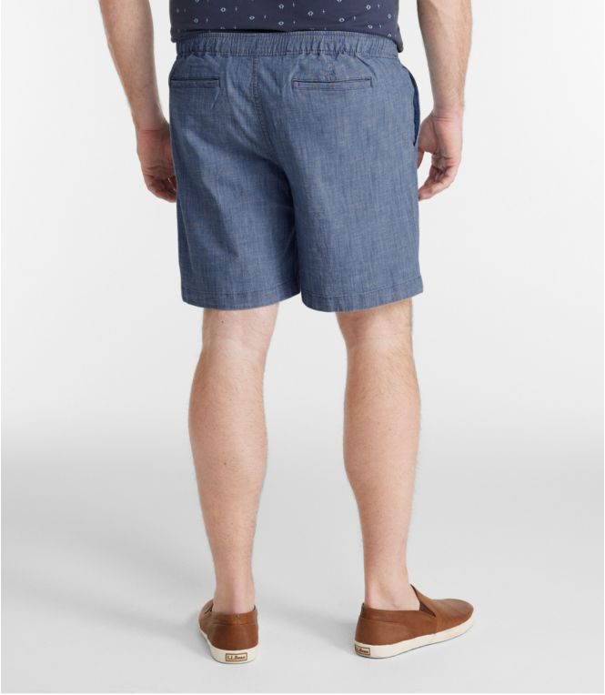Men's Lakewashed® Stretch Shorts, Pull-On, Chambray, 8