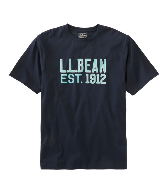 Men's Carefree Unshrinkable Tee, L.L.Bean Logo, Short-Sleeve