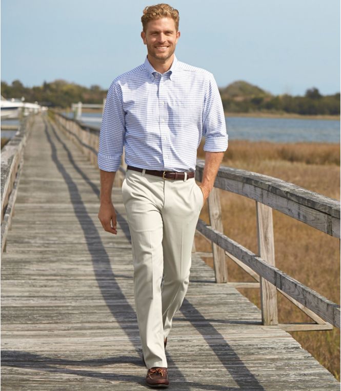 Men's Wrinkle-Free Double L® Chinos, Standard Fit, Plain Front