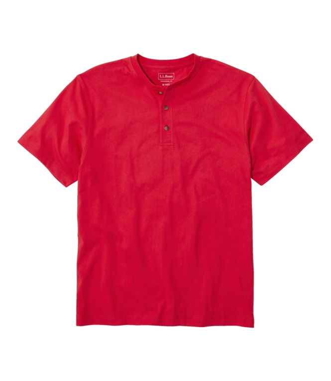Men's Carefree Unshrinkable Tee, Traditional Fit, Henley