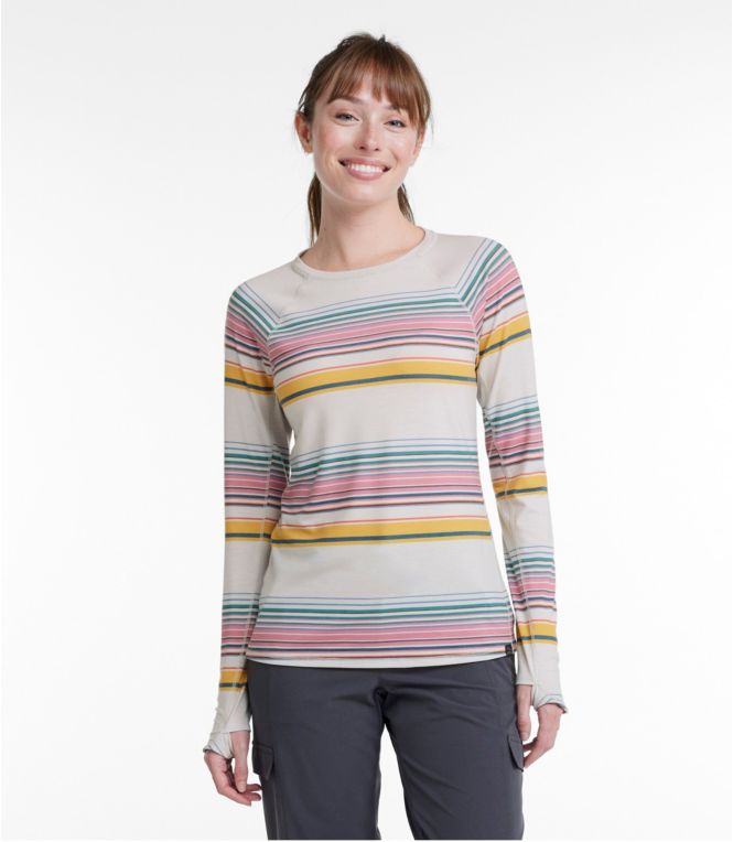Women's Everyday SunSmart® Tee, Crewneck Long-Sleeve Stripe