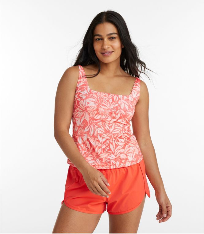 Women's New Currents Swimwear, Squareneck Tankini Top Print