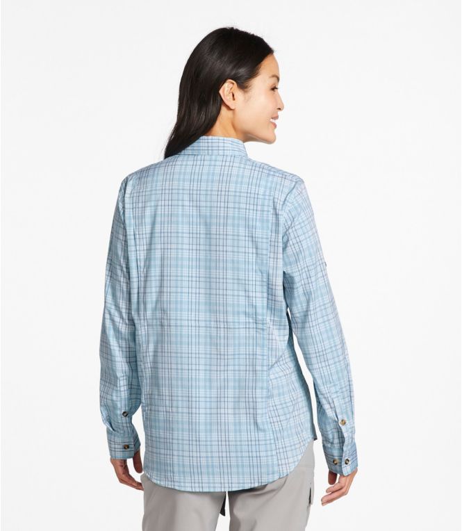 Women's Tropicwear Shirt, Plaid Long-Sleeve