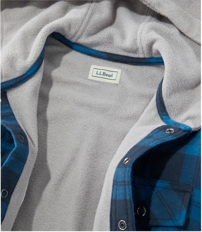 Kids' Fleece-Lined Flannel Shirt, Hooded Plaid