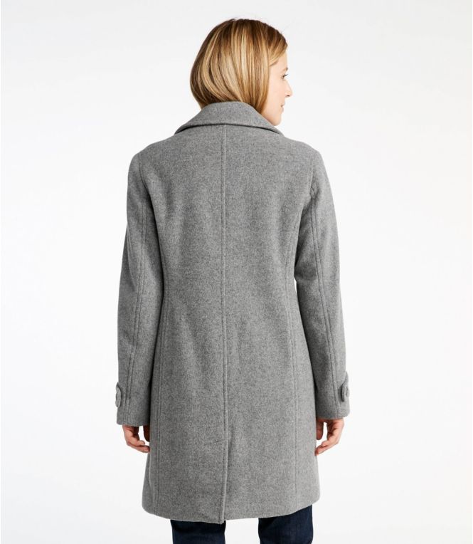 Women's Classic Lambswool Polo Coat, Three-Quarter