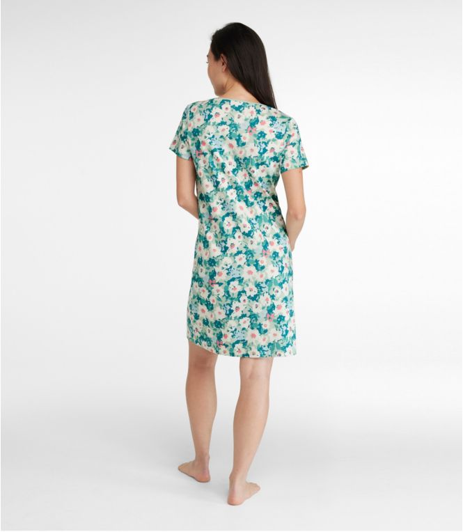 Women's Supima Nightgown, Short-Sleeve Floral