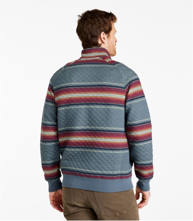 Men's Quilted Sweatshirt, Mockneck, Stripe