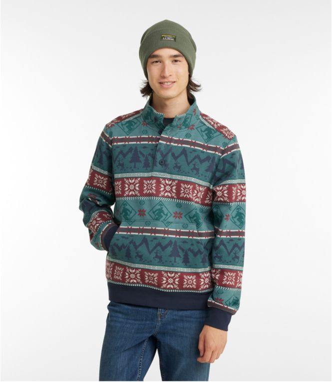 Men's L.L.Bean 1912 Sweatshirt, Button-Mock, Print