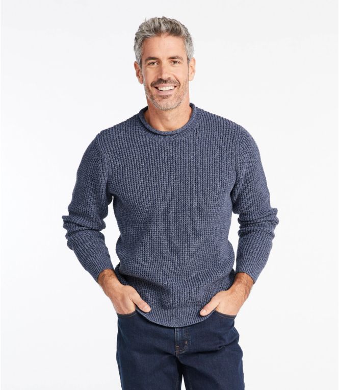 Men's L.L.Bean Organic Cotton Waffle Sweater, Rollneck Crew