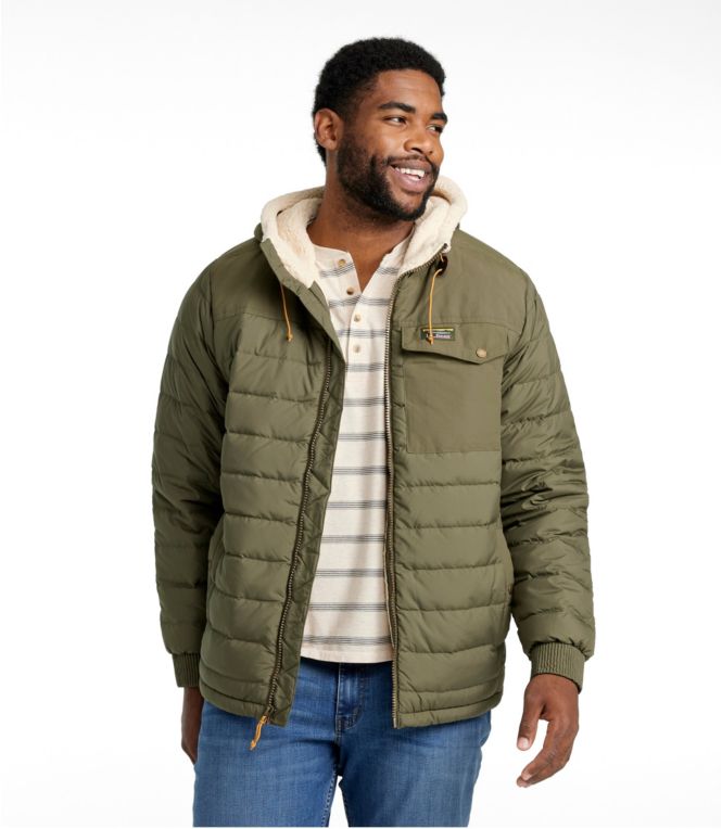 Men's Mountain Classic Down Hooded Jacket, Sherpa-Lined