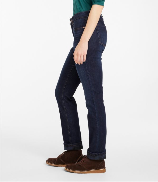 Women's BeanFlex® Jeans, Mid-Rise Straight-Leg Lined