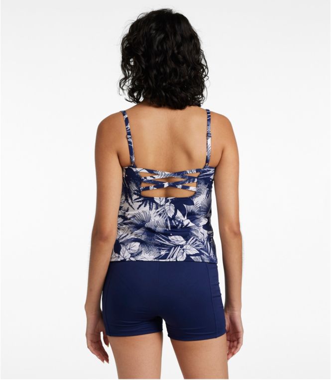 Women's New Currents Swimwear, Squareneck Tankini Top Print
