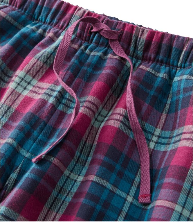 L.L.Bean Flannel Sleep Pants, Plaid Fleece-Lined