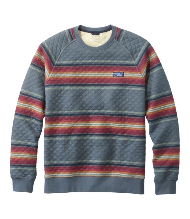 Men's Quilted Sweatshirt, Crewneck, Stripe