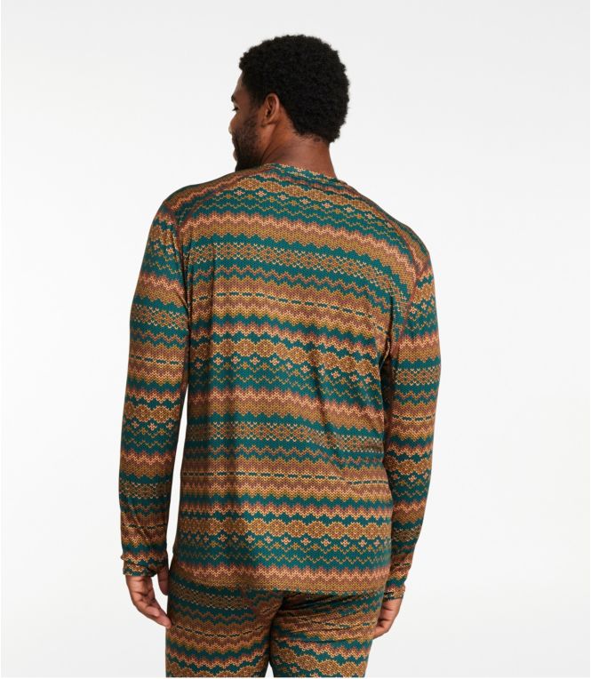 Men's L.L.Bean Lightweight Crew Base Layer, Long-Sleeve Print