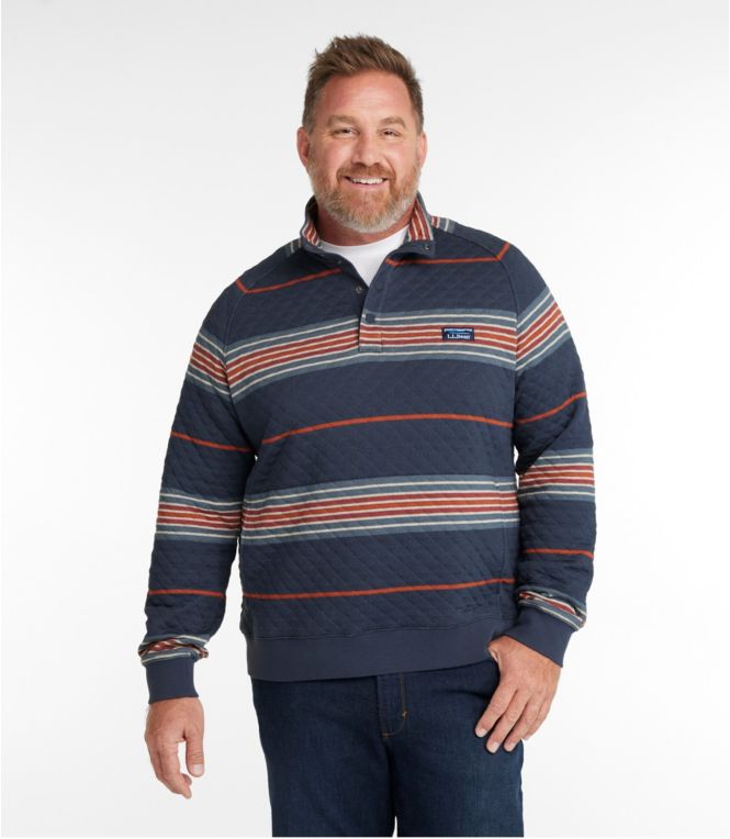 Men's Quilted Sweatshirt, Mockneck, Stripe