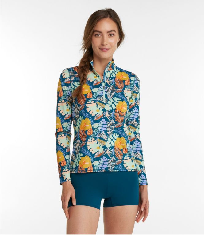 Women's SunSmart® UPF 50+ Sun Shirt, Quarter-Zip Print
