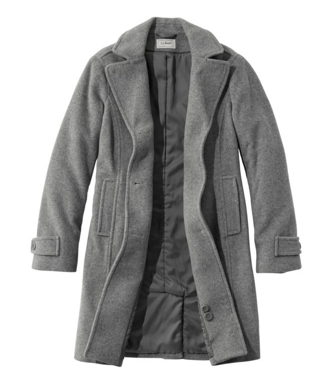Women's Classic Lambswool Polo Coat, Three-Quartern, Pattern